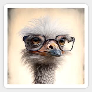 Ostrich with glasses 0.2 Sticker